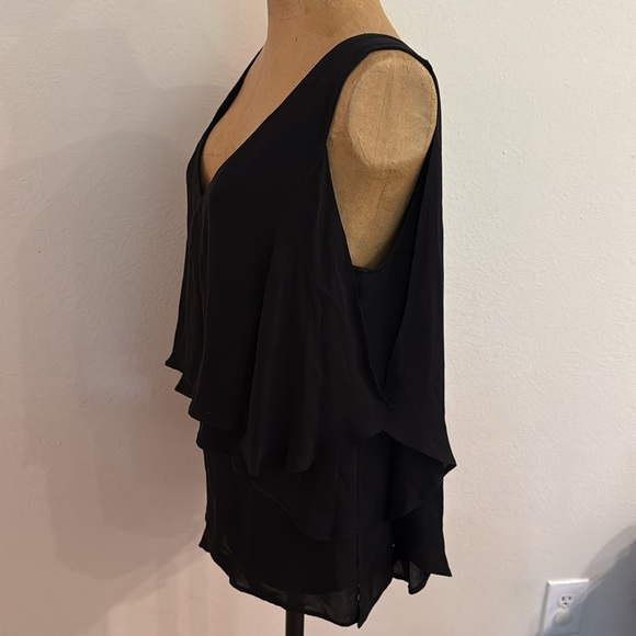 Kobi Halperin sz S Black Layered silk Blouse great pre owned condition - Picture 2 of 7